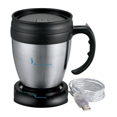 Custom Java Desk Mug and USB Mug Warmer Set