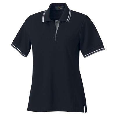 Custom LADIES COTTON STRIPE COLLAR PIQUE POLO