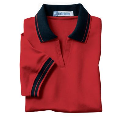 Custom LADIES PIQUE POLO WITH TEXTURED STRIPE TRIM