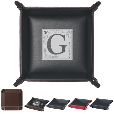 Custom PEBBLED GRAIN LEATHER LOOK FOLDABLE TRAY